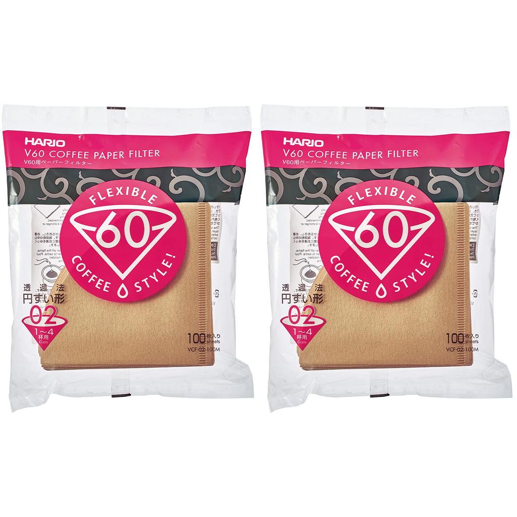 HARIO V60 Filtry Papierowe, na 1-4 Osoby, VCF-02-100M, 200 Filtrów, Misarashi