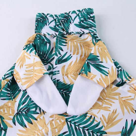 Hawaii Duck Outfit Lapel Pet Duck Clothing Tropical Leaf Print Costume for Pet Ducks And Geese Parties Beach Seaside Outings Dress-up