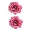 Set Of 2 Decorative Rose Design Curtain Clips Holdbacks Polyester Fabric For Living Room Bedroom Decoration