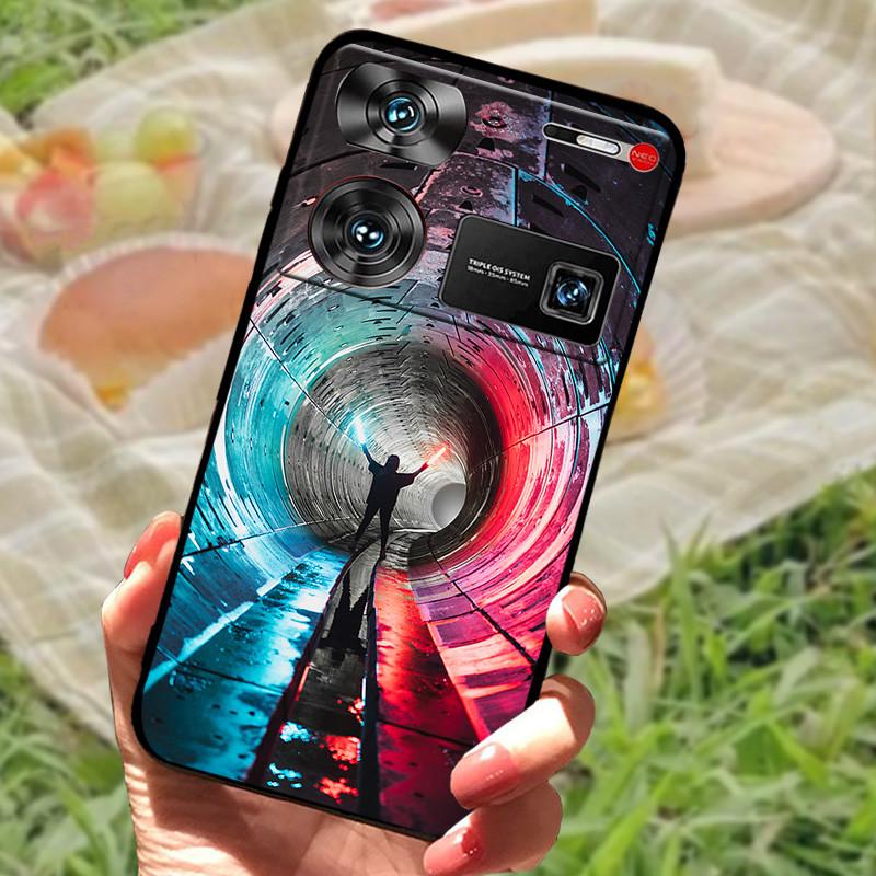 Shockproof Funda For ZTE Nubia Z60 Ultra Case Silicon Black Soft Bumper for Nubia Z60 Ultra Phone Cases Z60Ultra Cartoon Shell