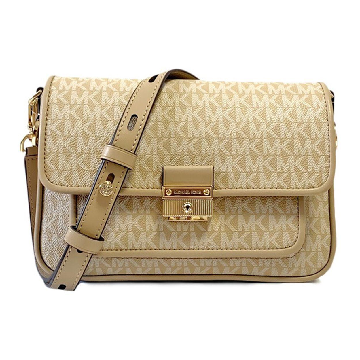 

Michael Kors Mk Bradshaw Classic Monogram Print Flap Leather Crossbody Shoulder Bag Women bags Camel 30S1G2BM2B-CAMEL Basic Set (Bag+Dust Bag)