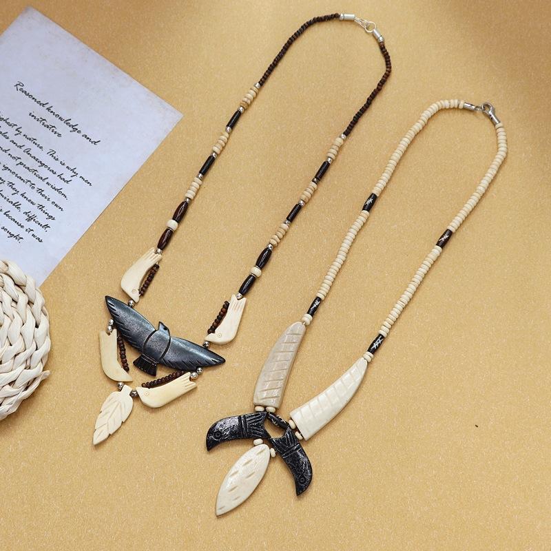 Retro Indian style yak bone handmade short necklace men and women original personality Tibetan performance jewelry