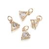 10Pcs/lot Alloy Gold Silver Color Rhinestone Hearts Charms For Earrings Necklaces DIY Love Charms Jewelry  Making Accessories