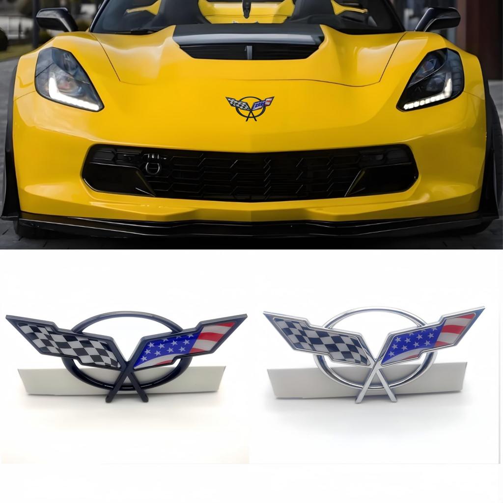 1Pc Car Front Hood/ Rear Trunk/ Side Fender Emblem Badge Sticker Decal for Corvette Camaro Cruze Malibu