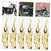 Healifty 1 Set Motorcycle Sticker Motorcycle Decal 3d Decal 3d Sticker Chimney Bracket Chimney Accessories Flame Sticker Yellow PVC 10pcs