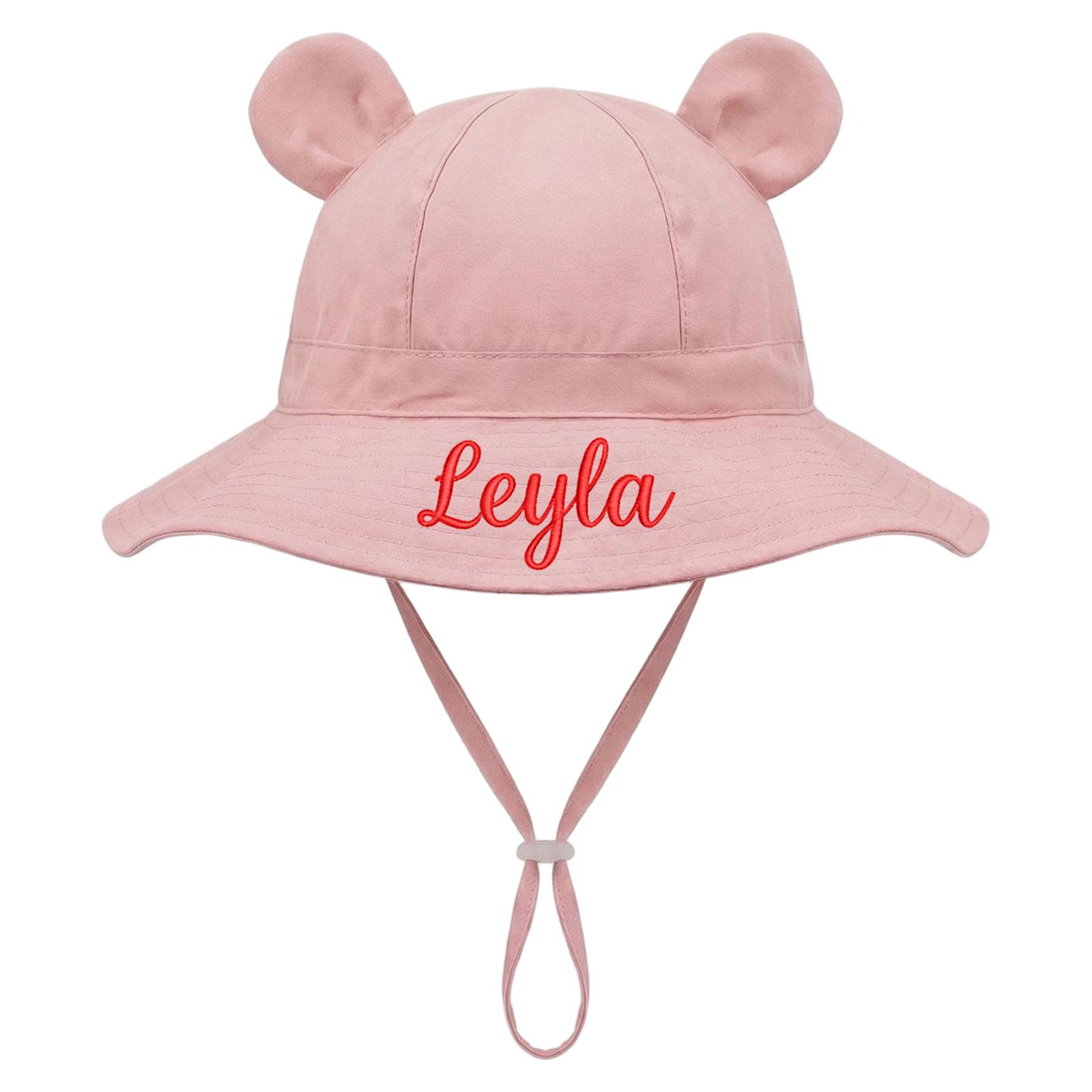 Personalized Custom Embroidery Name Youth Fisherman Hat With Sun And Lightweight Design M розовый