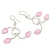 Rose Quartz Gemstone Handmade 925 Sterling Silver Jewelry Earring 2.25" GK-1031