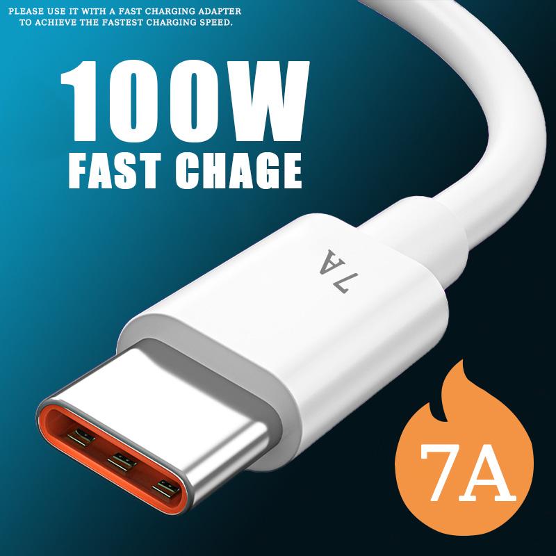7A 100W C tipi USB kablosu süper hızlı şarj kablosu için Huawei Mate 40 30 Xiaomi Samsung hızlı şarj USB şarj aleti kabloları veri kablosu