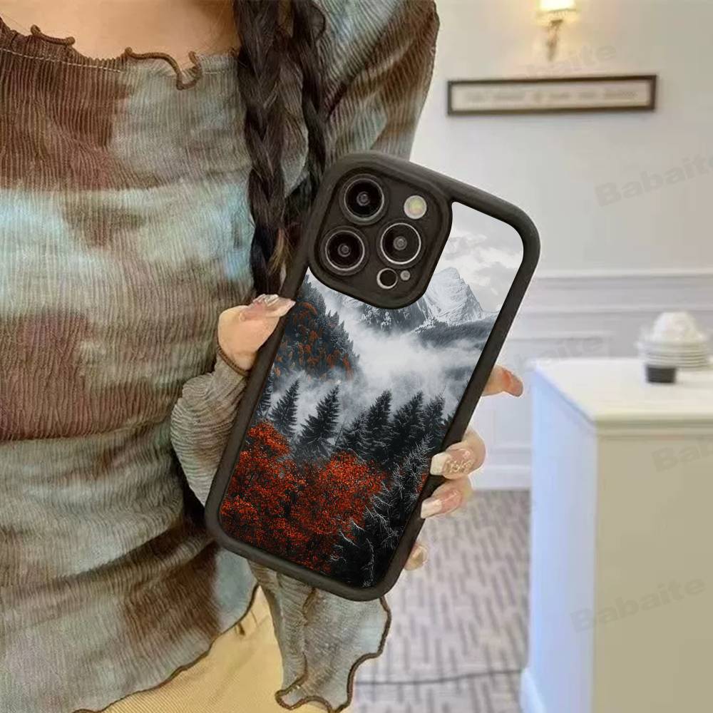 Mountain Forest Phone Case For IPhone 17 16 15 13 11 12 14 Pro Max Plus Silicone Cover Shell