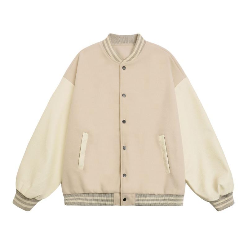 Autumn and Winter New 0 Contrasting Color Baseball Jersey Loose Casual Couple Jacket