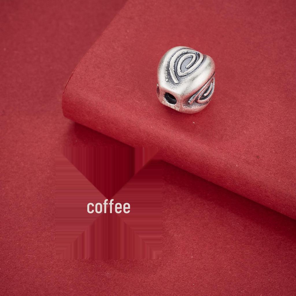 999 Sterling Silver Spiral & Eye Pattern Beads: Round, Square & Olive Shapes for DIY Jewelry Making.