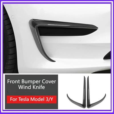 Für Tesla Model 3 Y Frontstoßstangenabdeckung Windmesser Nebelscheinwerfer Aufkleber Augenbrauen Spoiler Klinge Verkleidung ABS Auto Modifikation 2017-2023