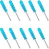 10PCS Mini Slotted Screwdriver, 3mm Flat Head for Watch Eyeglasses Electronics Toy Repair, Non-magnetic, 1.77"(45mm) Total Length (Blue Handle)