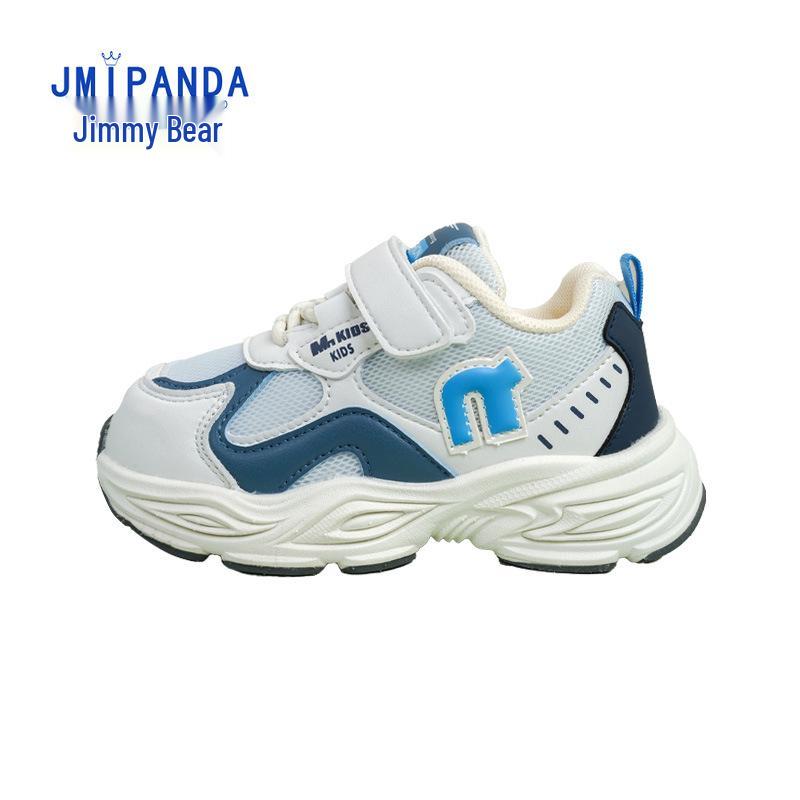 

Jimmy Bear 2025 Autumn Toddler Shoes (Ages 3-6), EVA Non-Slip Sole, Breathable Mesh, One-Piece Design, Comfortable Wear. 23 (14.5CM) серый