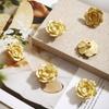 Flowers and Plants Brass Cabinet Pull Camellia Flower Floral Shaped Knobs  Room Furniture