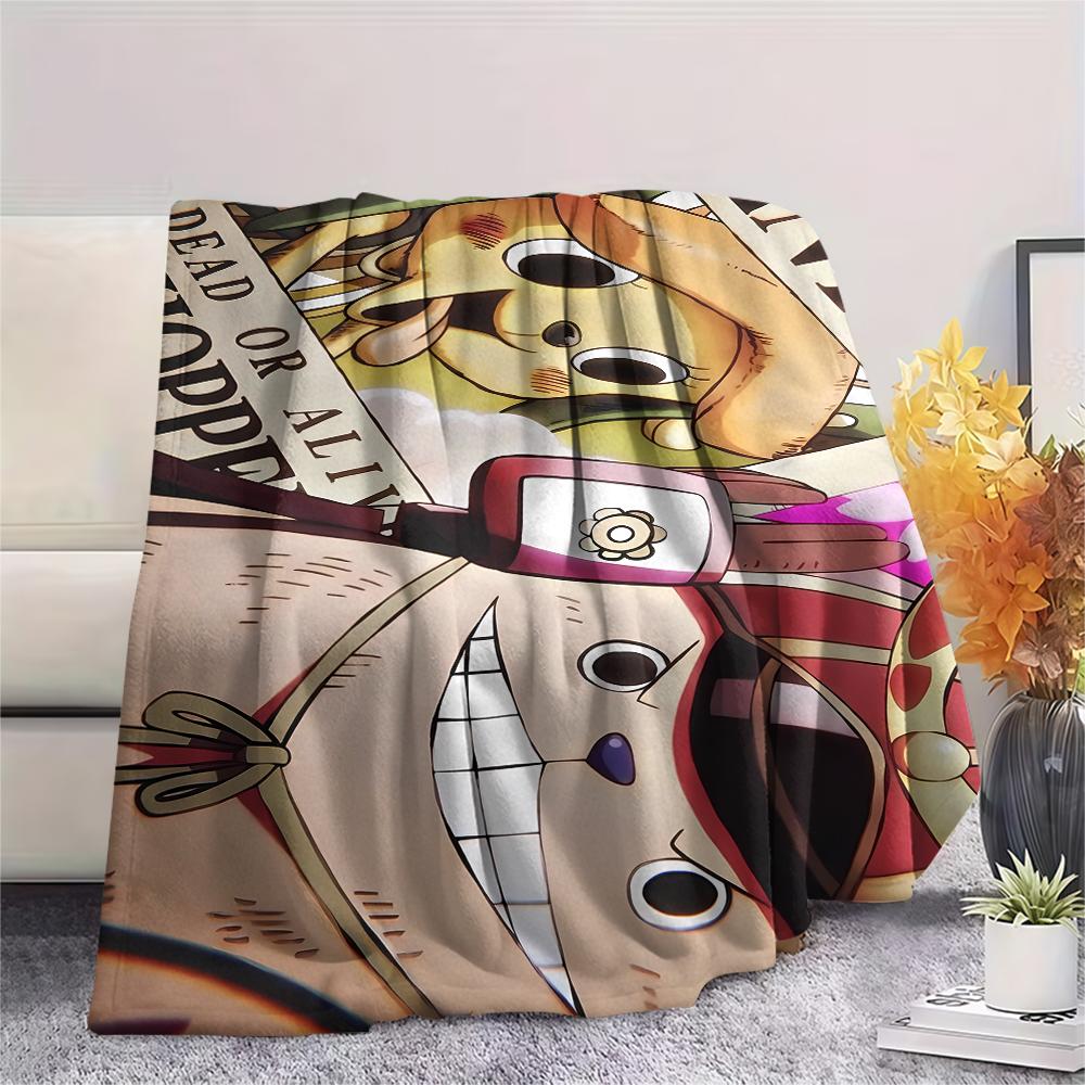 One Piece Character Print Flannel Blanket,High Quality Comfortable for All Seasons,Home Decor,Warmth and Comfort,Perfect for Christmas Gifts