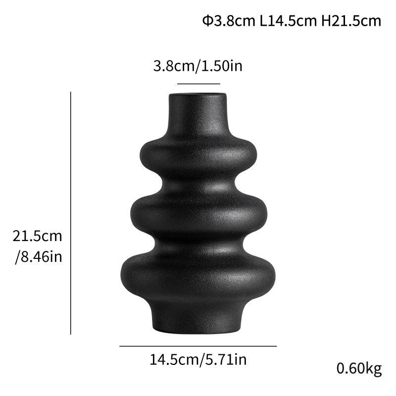 Modern Ceramic Vase Minimalist Matte Finish Unique Geometric Design Decorative Flower Pot for Home Office Airbnb Stylish Elegant