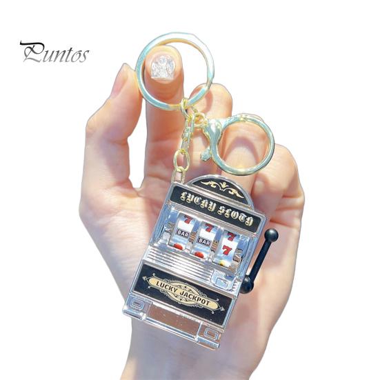 Mini Casino Game Console Keychain Portable Plastic Key Chain Fun Gift for Gamers Multi-Functional Gaming Key Ring