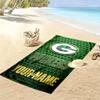 Name Custom Green Bay Packers Logo Print Beach Towel, Large Soft Quick Dry Towel for Beach Camping Swimming
