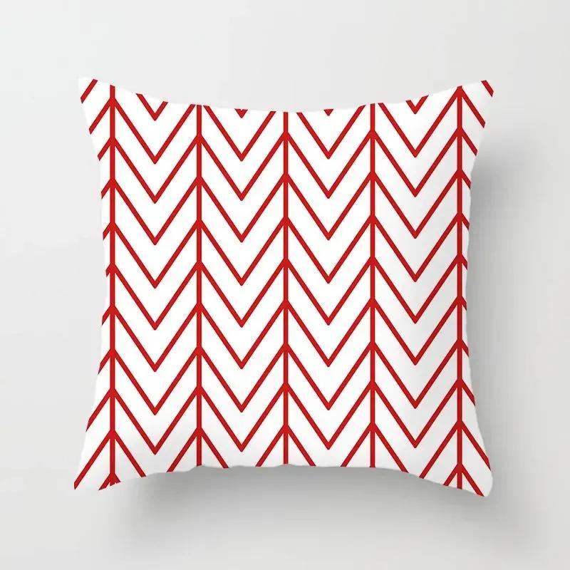 Pink Color Cushion Cover Geometric Print Decorative Pillows Red Stripe Pillow Case Pillows Decor Home For Car/bed /sofa