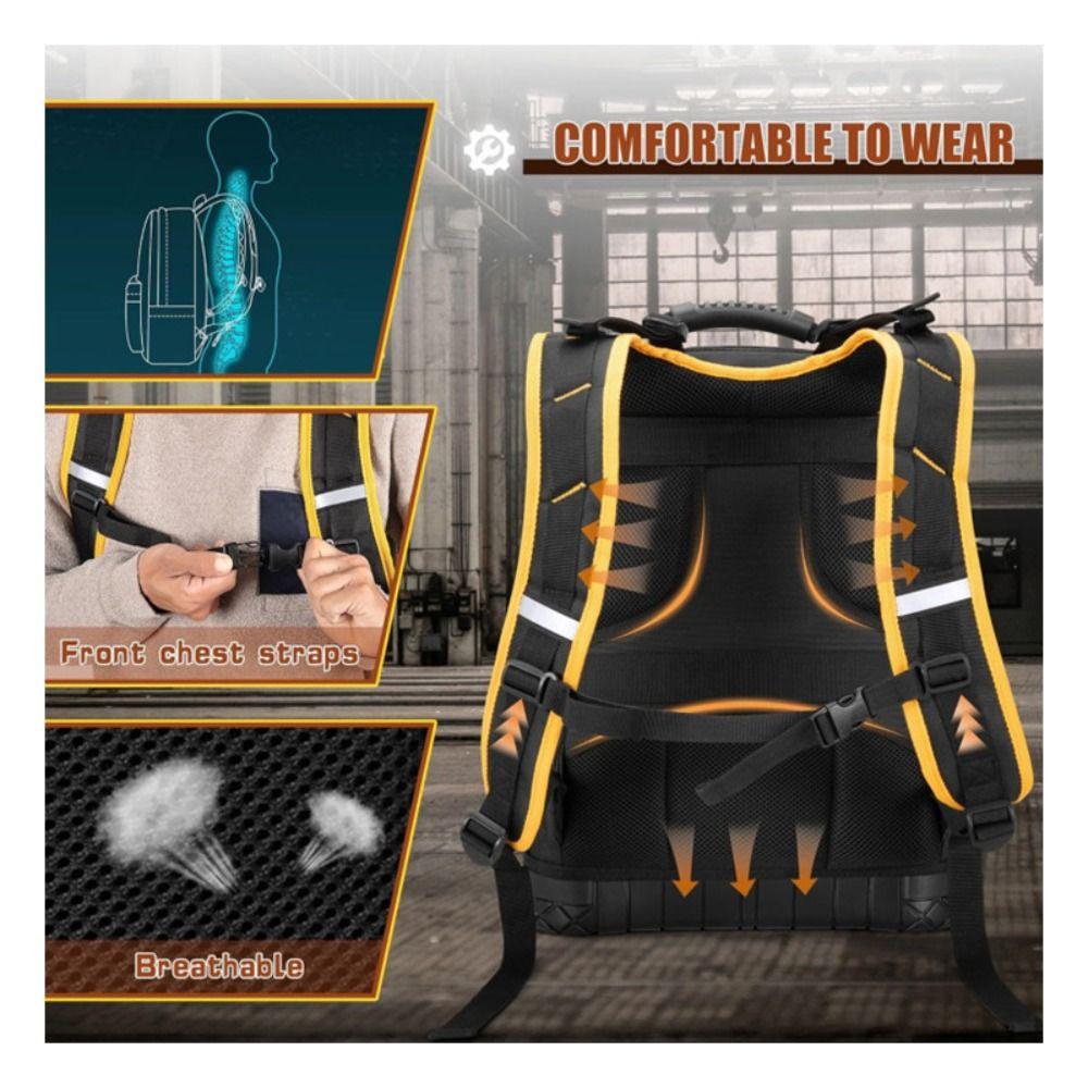 Thickened Tool Backpack Waterproof Toolkit Multifunctional Heavy Duty Tool Organizer