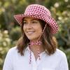 Lattice Y2k Fishmen Hat UV Protection Bucket Hat Fashion Wide Brim Sun Hat  Fishing