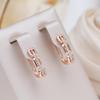 Chain Design Zircon Earrings Women Gold Color Trendy Jewelry Daily Accessories