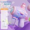 Unicorn Cartoon Stickers Electric Bubble Gun, Porous Automatic Soap Blower With Lights, Outdoor Summer Party Toy Holiday Gift