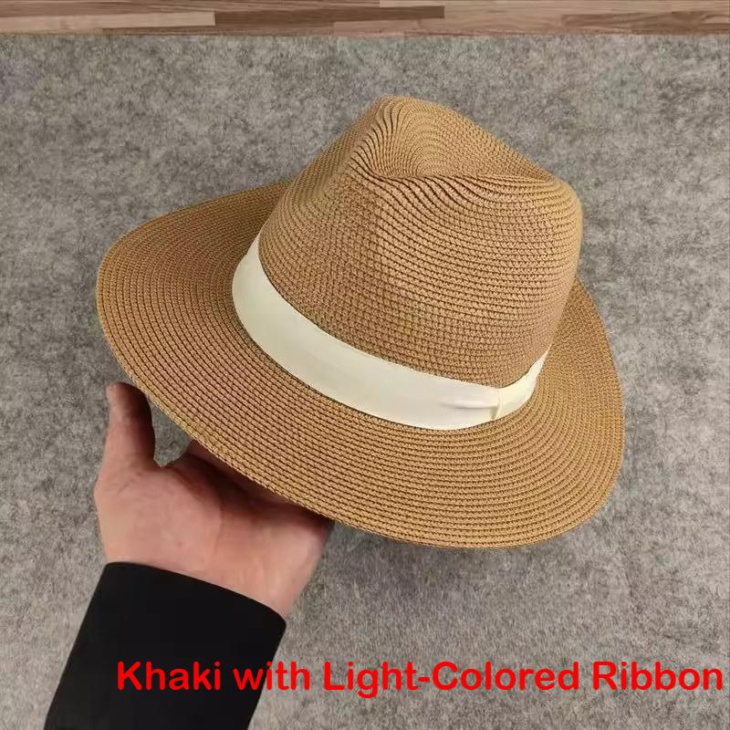 Letní nadměrné 64cm Klasické sluneční klobouky pro muže ženy Panama klobouk Pár Široký okraj Plážová slámová čepice Velká hlava Větší velikost Fedora klobouky