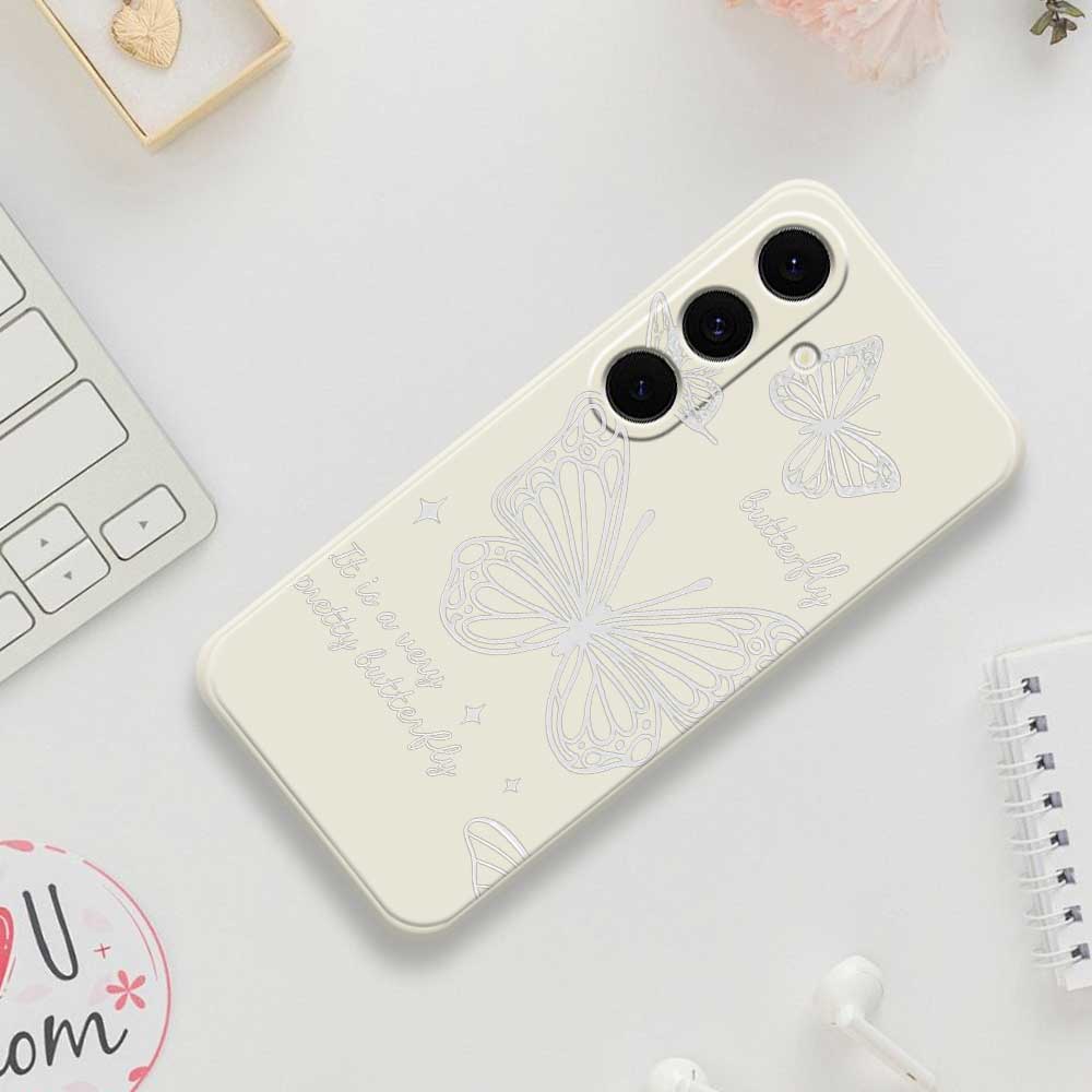 For Samsung Galaxy S25 FE Case Hollow Butterfly Pattern Printing Straight Edge TPU Phone Back Cover