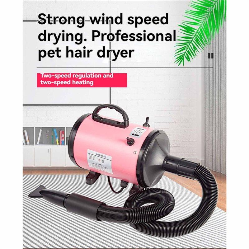 A58Z Pet Hair Dryer 4 Nozzles& Hose, Adjustable Speed, For Dog Grooming, Car Blower, High Power Hair Removal Force Dryer EU Plug