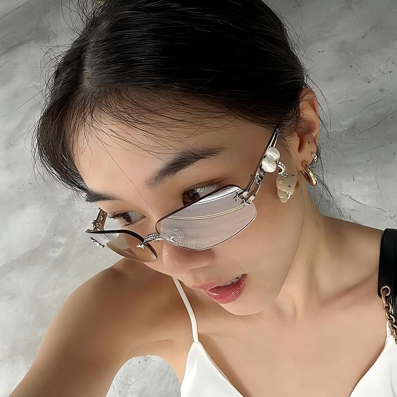 Trendy Rimless Square Metal Women Sunglasses Luxury Brand Designer Punk Sunglasses Men Outdoor Travel Eyewear Female Uv400