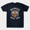 Men Black Print T-shirt Chicago Bears Shirts Married Into This Chicago Football Shirt: Funny Bear Sports M10109 No-Cut Transfer Paper Print Cotton Tsh