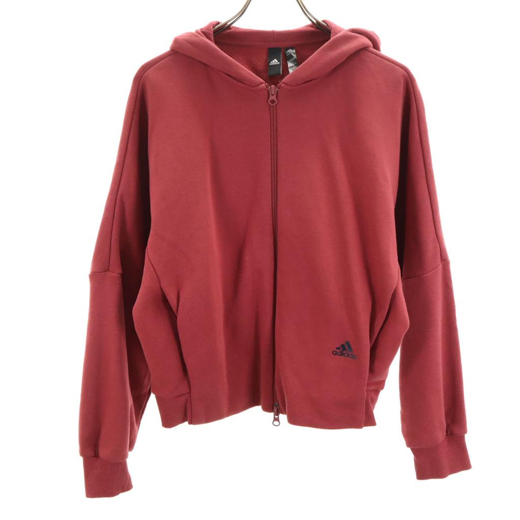 adidas Back design Long sleeve Wording Zip hoodie S Back brushed Women Used