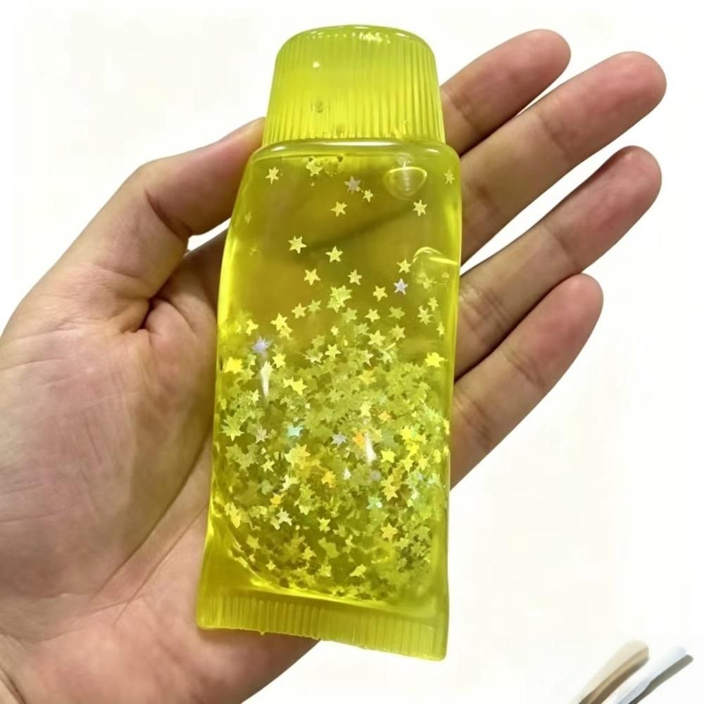 Glitter Star Toothpaste Squishy Toy Sensory Soft Elastic Facial Cleanser Fidget Pinch Shapeable Squishy Toy Birthday Gift