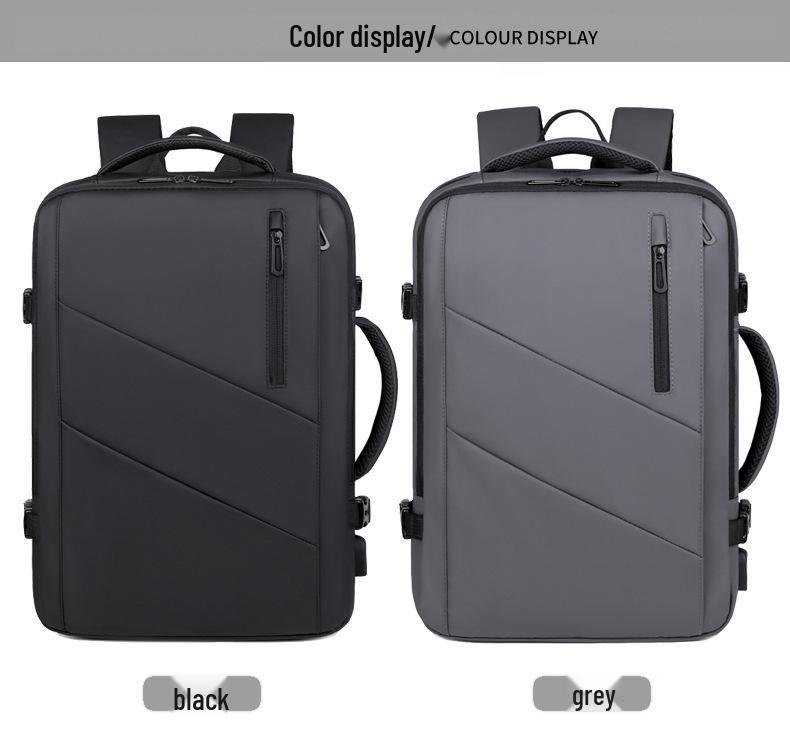 High-End Leather Film Water-Repellent Business Backpack with Large Capacity