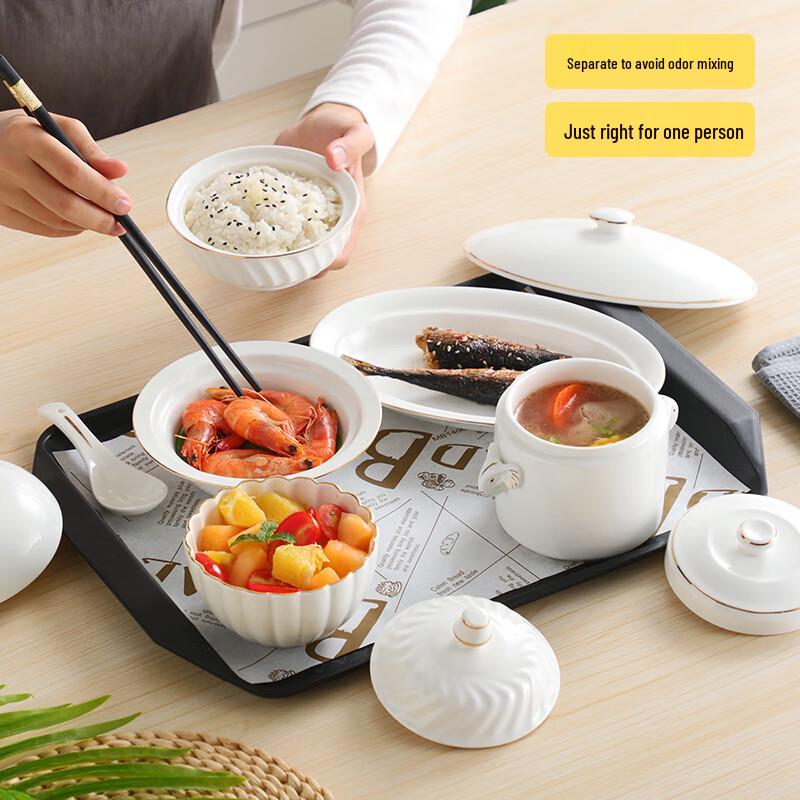 Sweet Elegant Ceramic Tableware Set with Lid - Gold Top Style