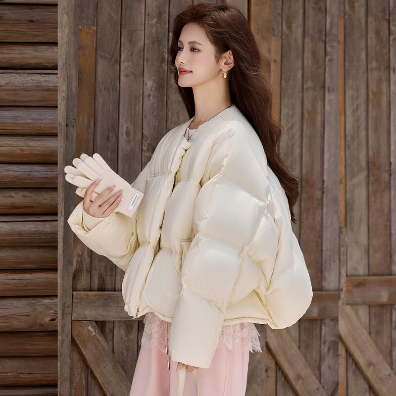 White Deer Language Women's 3-Proof Duck Down Short Puffer Jacket