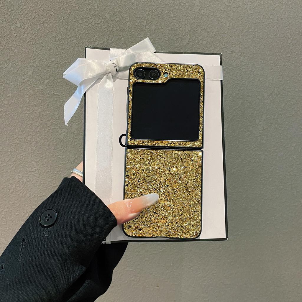 Sparkling Faux diamond rhinestone Glitter Phone Case For Samsung Galaxy Z Flip 7 6 5 4 3 Flip7 FE Fashion Protective Hard Shell
