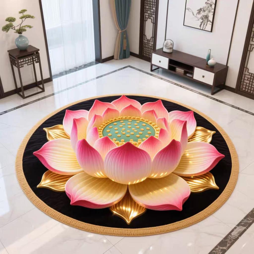 Chinese Lotus Carpet Home Mat Temple Kneeling Worship Lotus Living Room Meditation Mat Living Room