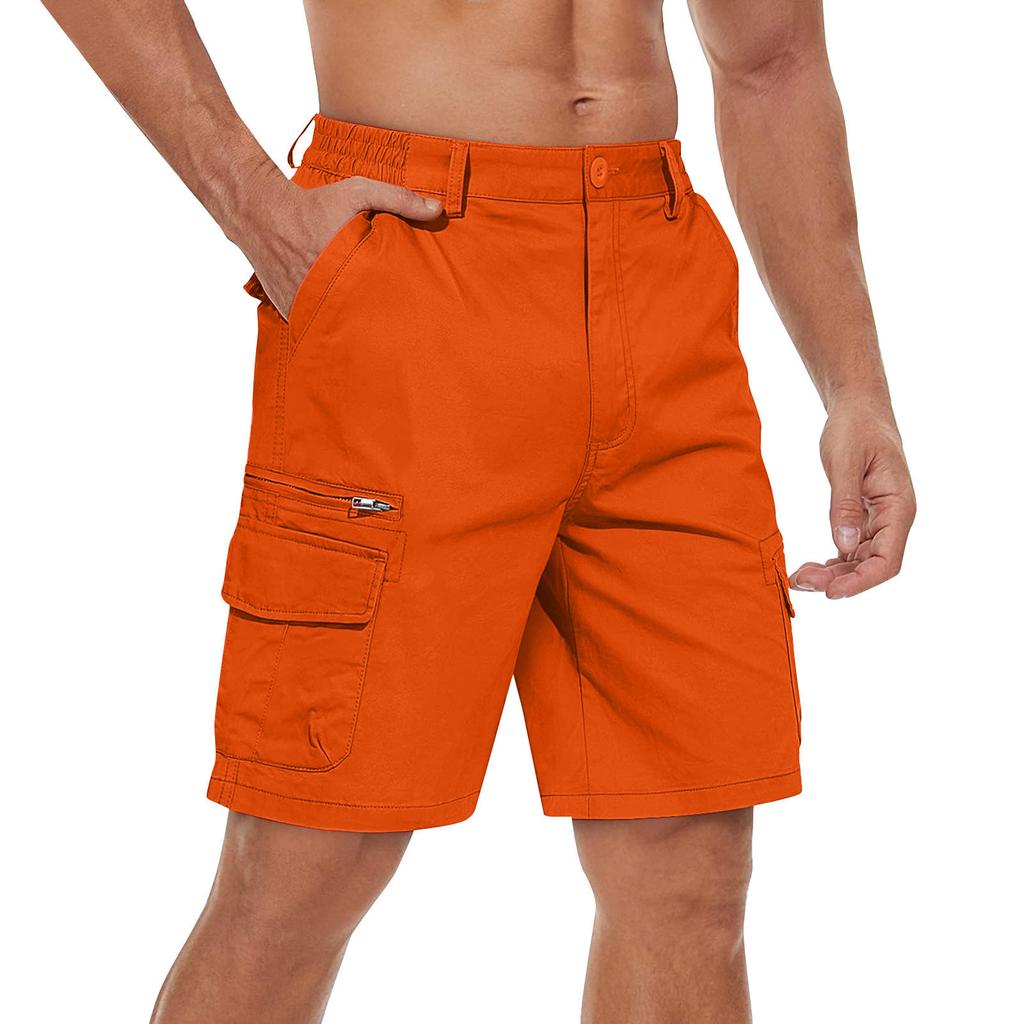 Men's Casual Color Outdoors Pocket Beach Work Trouser Cargo Shorts Pant