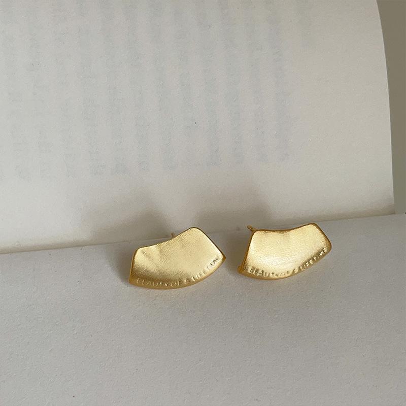 Niche High-End Brushed Metal Earrings, Women'S Unique Personality, Exquisite Fashion, Commuting, Versatile Earrings