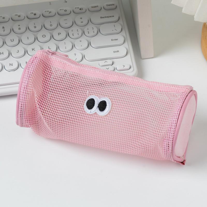 Nylon Cute Pencil Bag With Mesh Design And Spacious Storage For Gift School