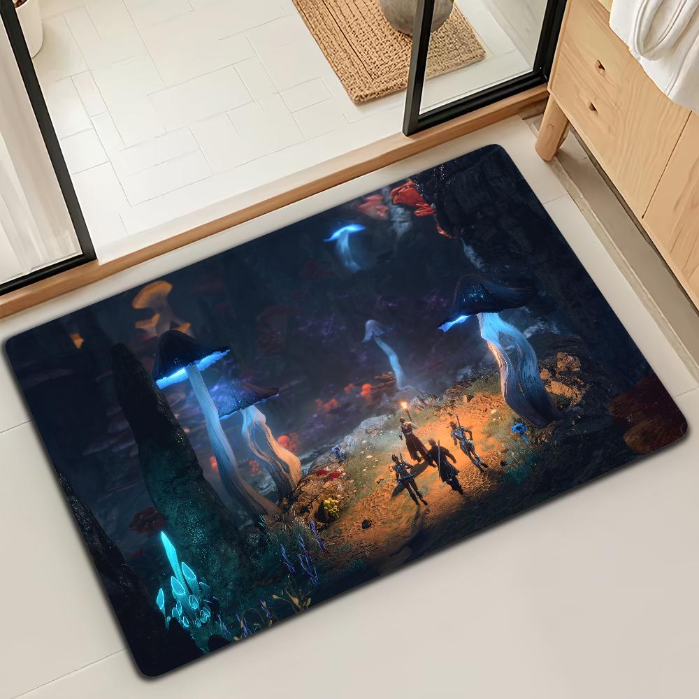 Game BG3-B-Baldur S Gate 3 Door Mat Bath Microfiber Decorative Versatile Flannel Floor Mat Quick Dry Absorbent Non-slip Sole