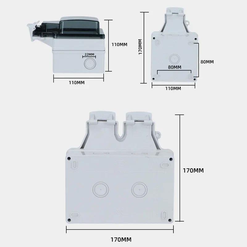 /2 Outlets AC250V 16A IP66 Waterproof Garden Garage 1Wall Plug Sockets WIFI Smart Outdoor Socket