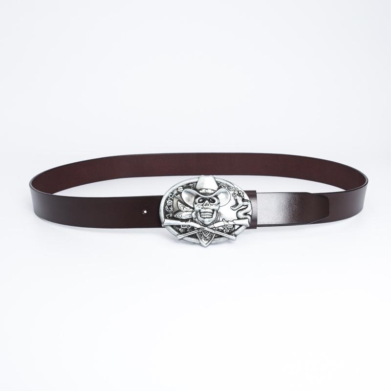 Trendy Men's Retro Cowhide Leather Belt - Genuine Casual Style for Trousers