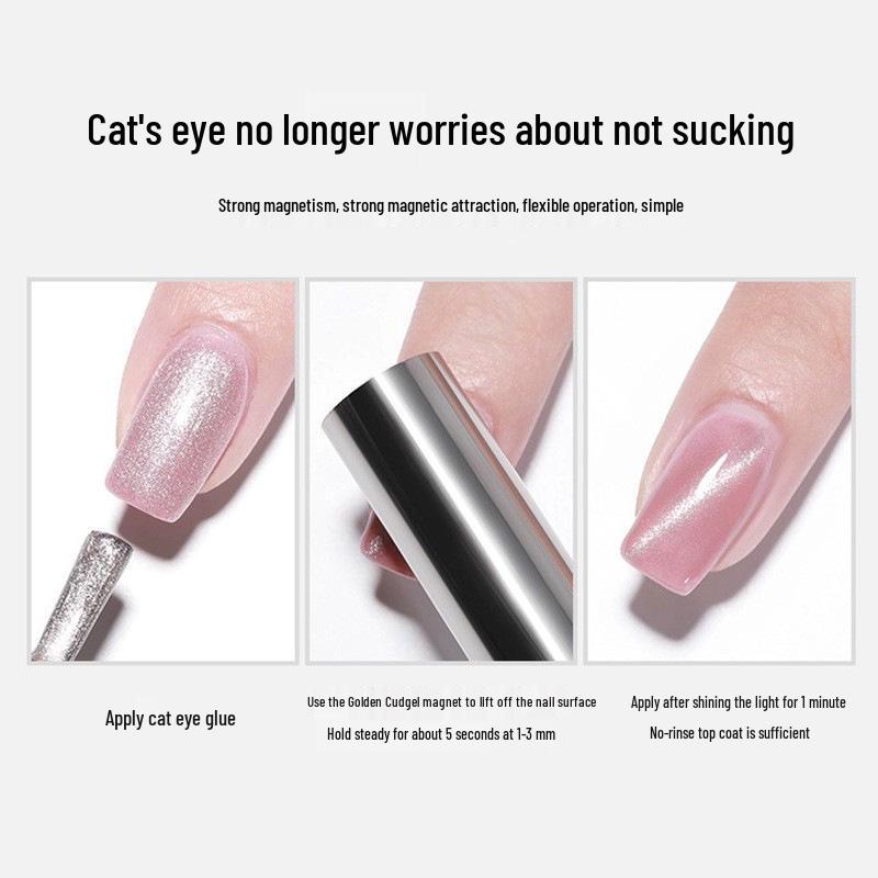 Multifunktionaler Katzenaugen-Nagelkunst-Magnet: Starker zylindrischer Magnet für ausgefallene Blitzeffekte.