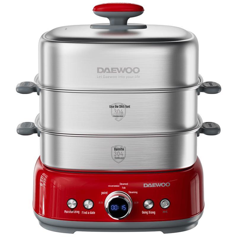 DAEWOO 20L 3-Layer Multi-Functional Electric Steamer & Hotpot CN plug (adapter included) 20L Full Stainless Steel, 0 Coating