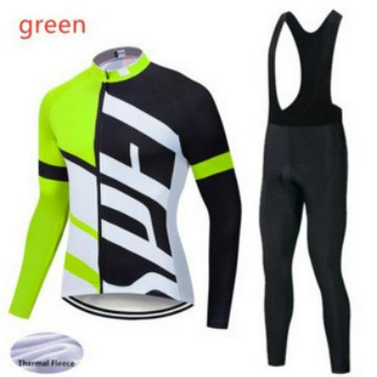 Unisex Fleece Lined Cycling Suit: Warm Long Sleeve Set for Autumn/Winter