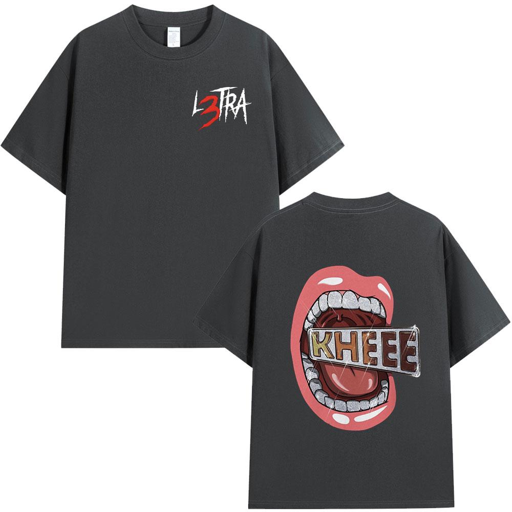 New Rapper Luar La L 100cotton Mens Shirt Hawaiian Luxury Graphic Hip Hop Tshirt Summer Y2K Short Sleeve Fashion Oversized Tee